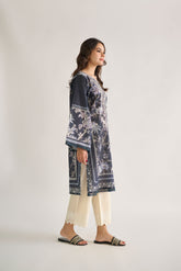 DC-0456 GREY EMBROIDERED KURTA